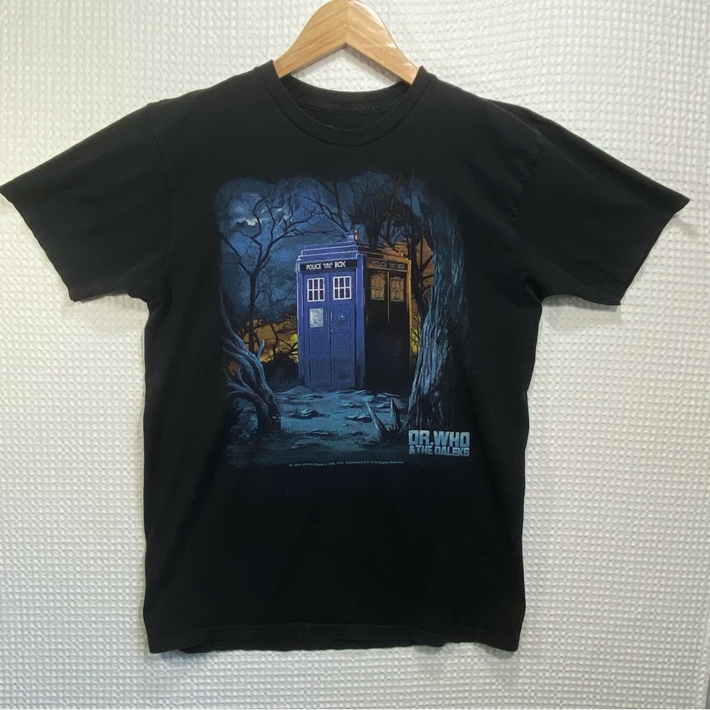 Dr. Who & The Daleks Graphic Tee T Shirt Mens Medium Black Short Sleeve Cotton